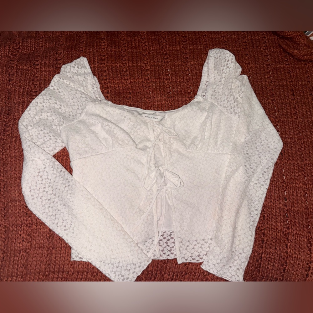 Altered State Elegant White Lace Women's Top